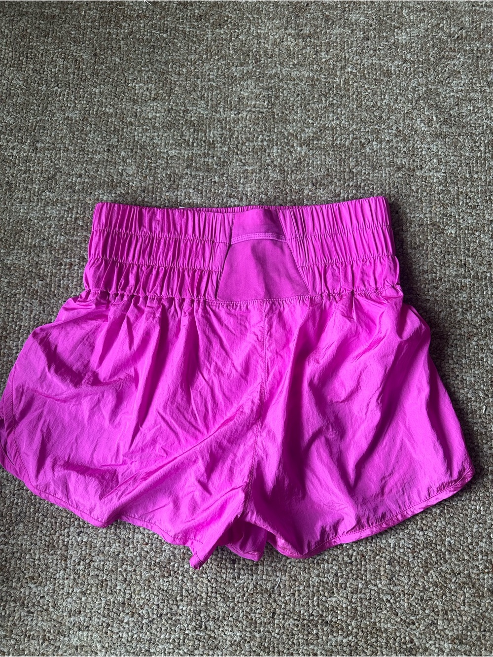 The Way Home FP Movement Bright Pink Smocked Waist Athletic Shorts - Picture 2 of 5